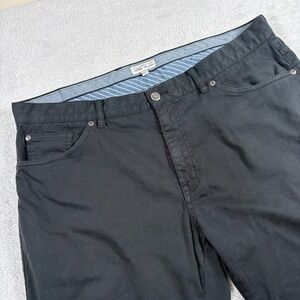 Peter Millar Ultimate Sateen Pants Men 38 Black Stretch Straight Leg Classic Fit
